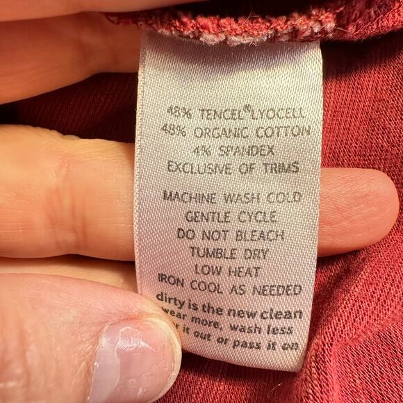 Horny Toad Long Sleeve Dress Red Surplice Neckline Small - Picture 6 of 9